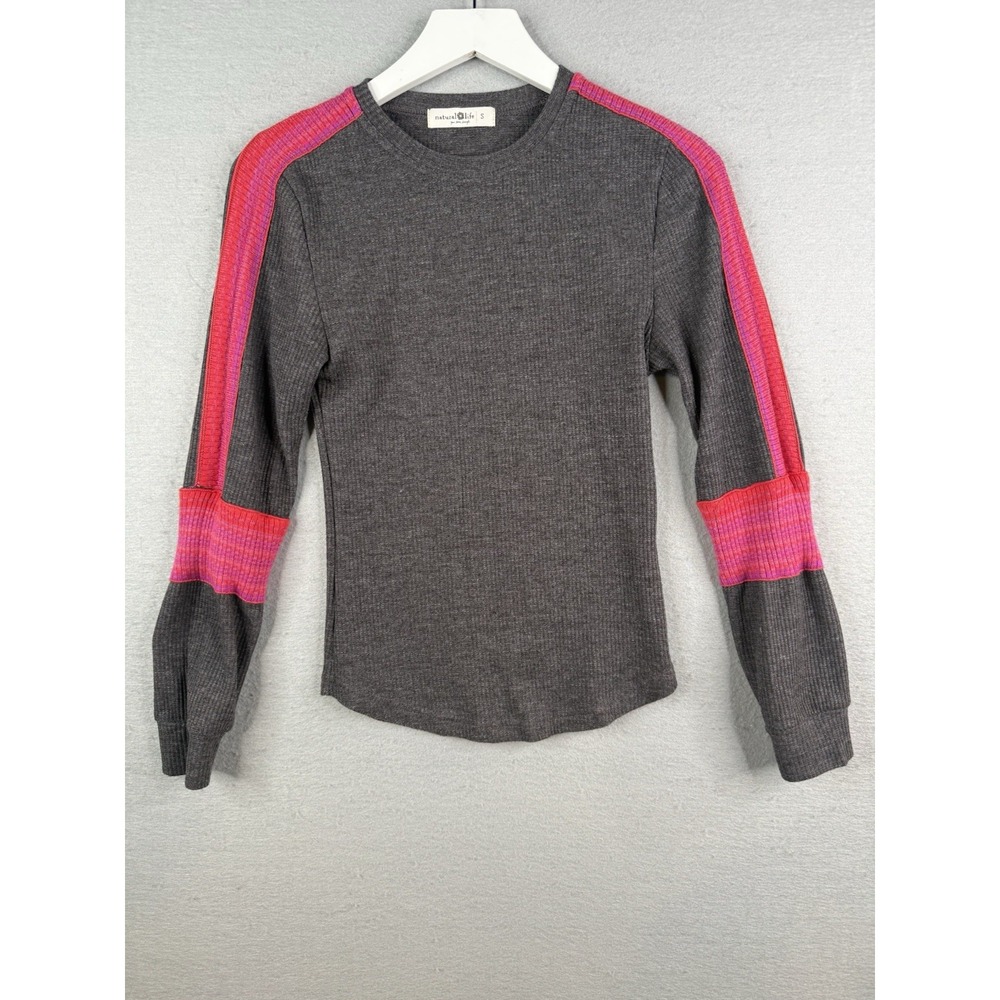 Natural Life London Thermal Waffle Knit Long Sleeve‎ Top Sz S Boho Outdoor